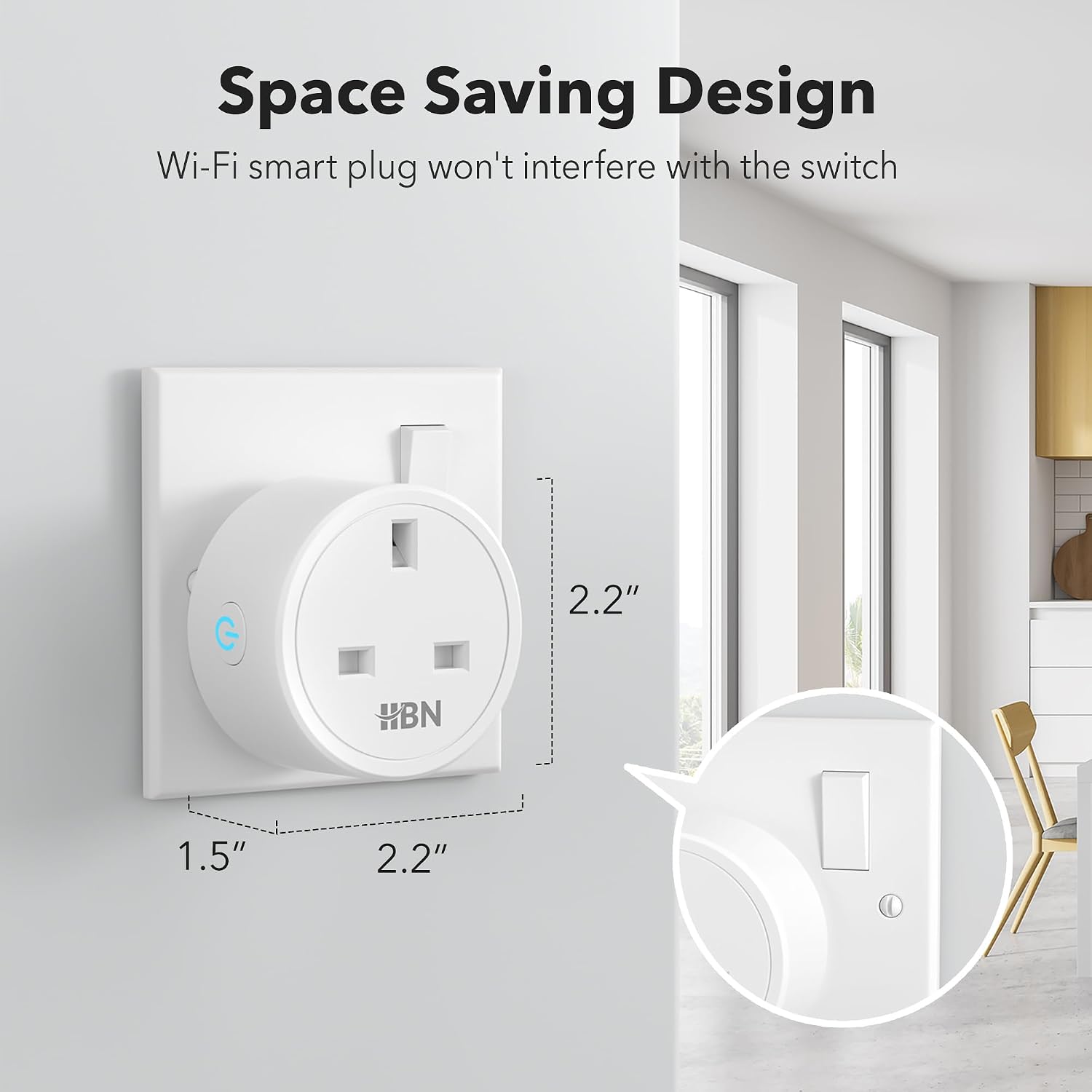 HBN Smart Plug WiFi Socket Work with Alexa Echo and Google Home, Smart Timer Plug, No Hub Required, 2.4Ghz Only (13A/3120W,1 Pack) - Image 6