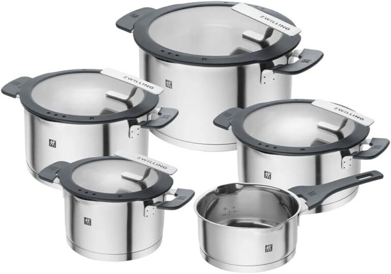 ZWILLING Simplify Cookware Set, 5-Piece, with Pouring Function, Stay-Cool Handles, Induction-Suitable, Stainless Steel, Silver