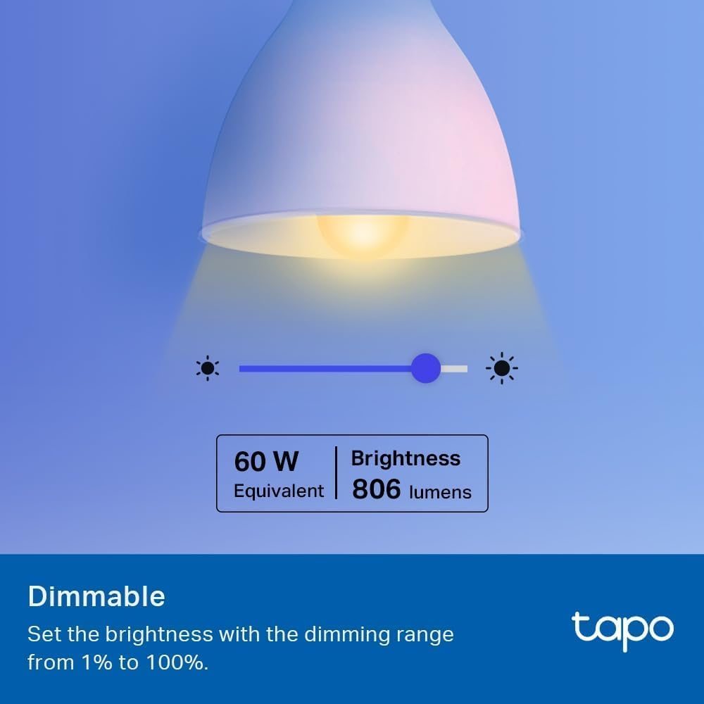 Tapo L530B(2-Pack) B22 Smart Bulb Multicolour Dimmable LED Light Bulb - Image 4