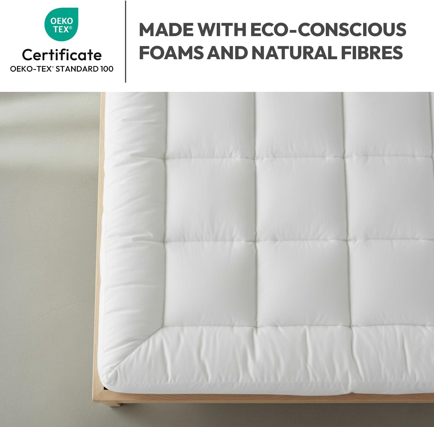delka Luxury Mattress Toppers -Extra Thick Bed Topper for Back Pain Relief, Breathable & Hypoallergenic -Soft Quilted Cover, Deep Elastic Straps -Bed Topper UK (Double) - Image 6