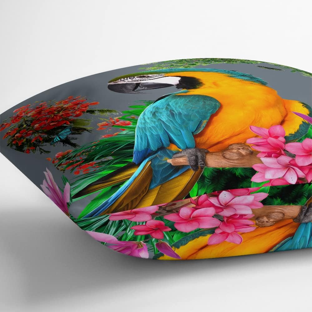 Izabela Peters Waterproof Cushions, 43 cm, Filled Outdoor Cushion, Princely Parrot - Grey, Garden Furniture Cushions - Image 8