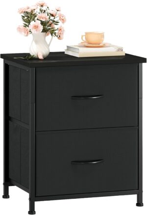 Somdot Black Bedside Table, Bedroom...