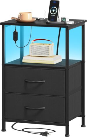 Somdot Bedside Table, Charging Stat...