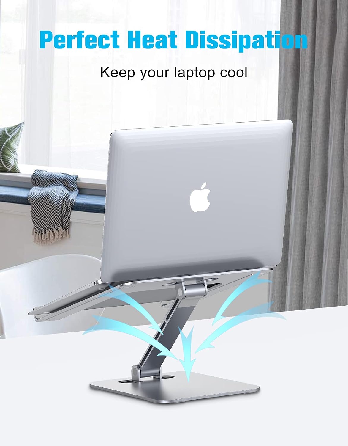 Babacom Laptop Stand, Ergonomic Foldable Computer Stand Adjustable Height - Image 3
