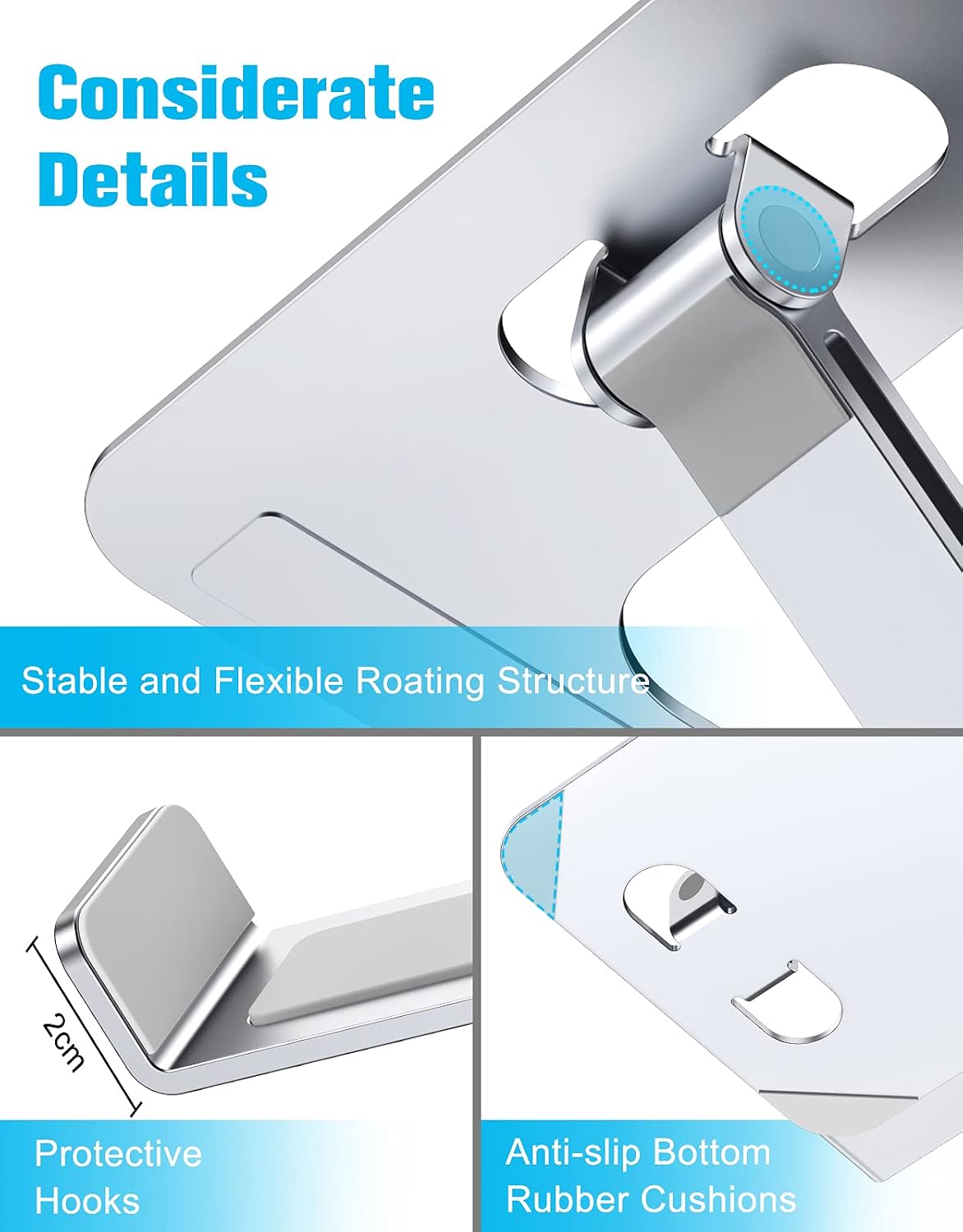 Babacom Laptop Stand, Ergonomic Foldable Computer Stand Adjustable Height - Image 6