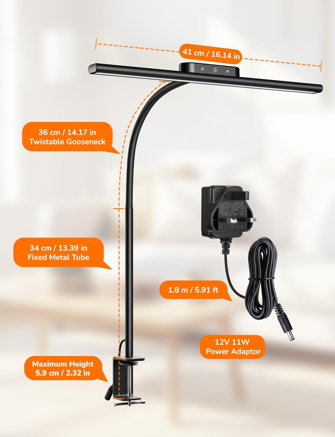 Lepro Clamp Desk Lamp, 700lm Dimmable Eye-Caring LED Desk Light for Monitor - Image 6