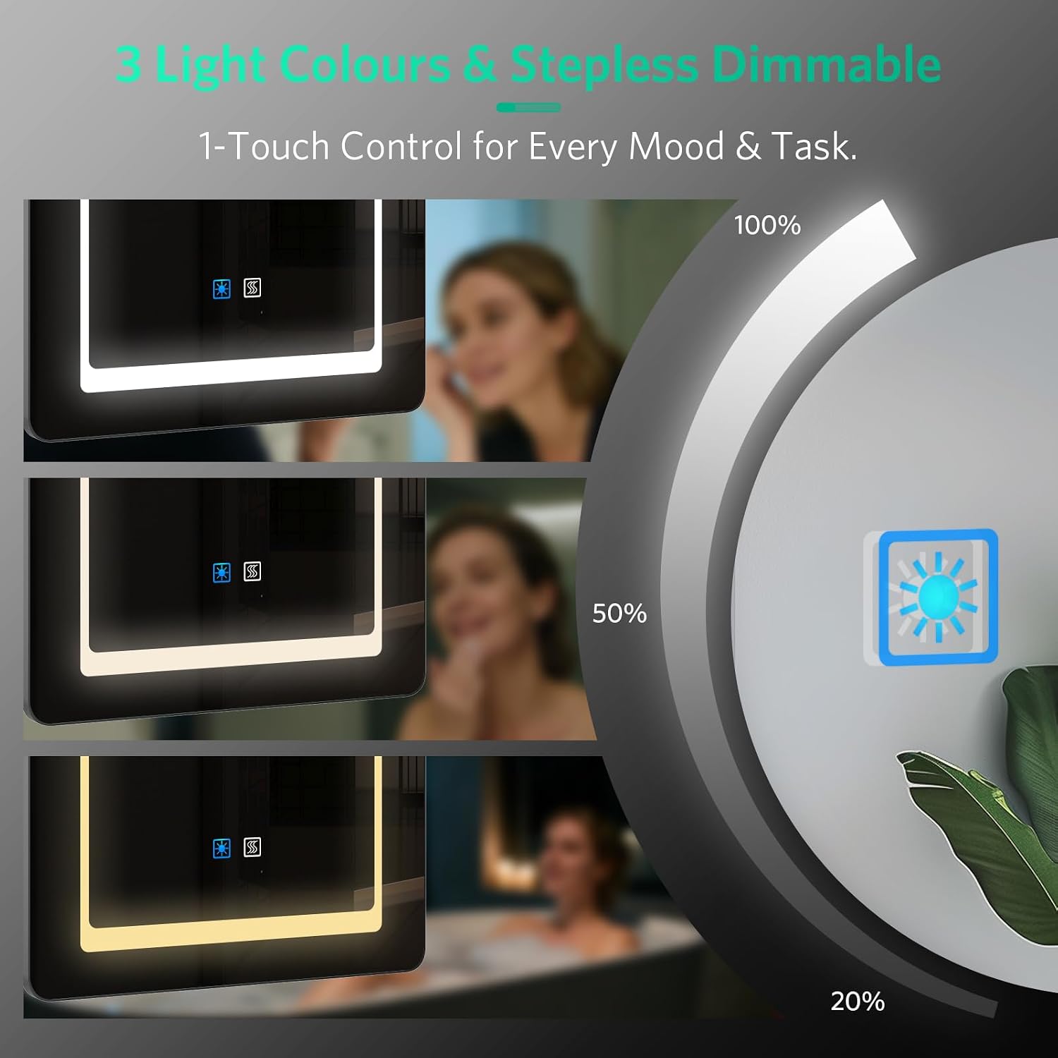 LED Bathroom Mirror Cabinet with Shaver Socket 50x70cm Black - Image 6
