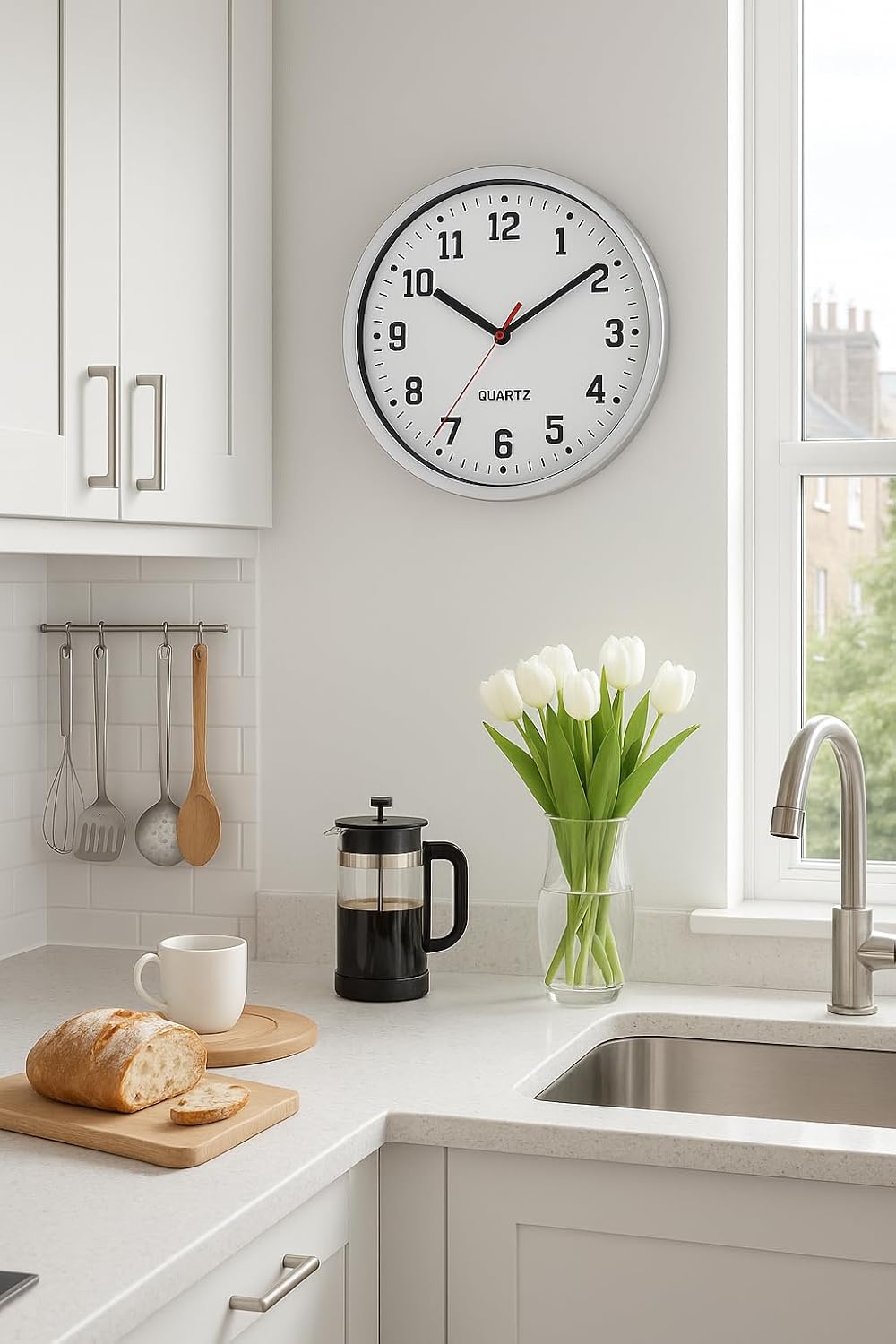 BH | Wall Clock 9" Silent | Non Ticking Decorative Modern Quartz Clocks - Image 5