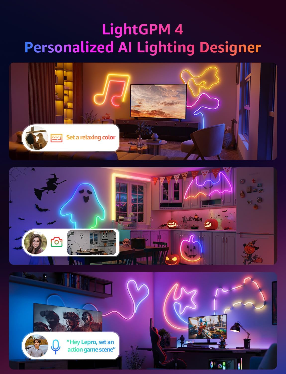 Lepro N1 AI Smart Neon Rope Light 6M RGB+IC, Spotless, IP65 Neon Lightstrip - Image 2