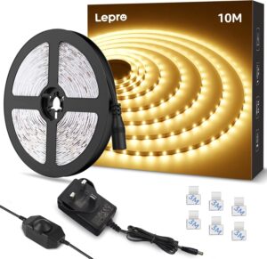 Lepro 10M LED Strip Light, Warm Whi...