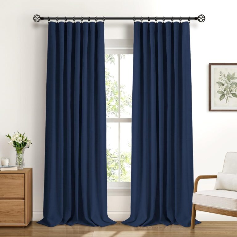 100% Blackout Curtains 2 Panels, W50 xL84, Midnight Blue Curtains