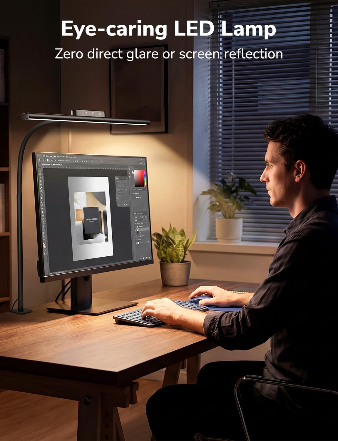 Lepro Clamp Desk Lamp, 700lm Dimmable Eye-Caring LED Desk Light for Monitor - Image 5