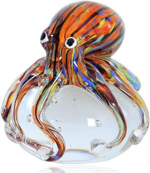 EUSTUMA Hand Blown Glass Octopus Fi...