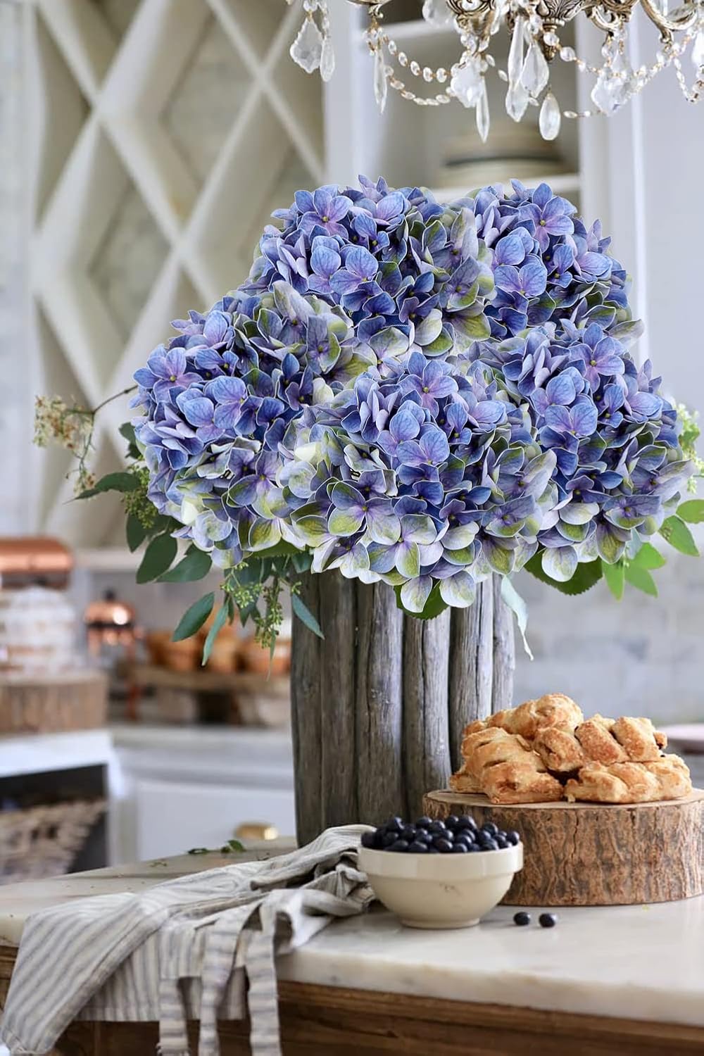Briful Hydrangea Artificial Flowers Real Touch Hydrangea Flowers 24.8" Tall Fake Flowers Hydrangea Plants Long Stem Artificial Flowers Outdoor, Garden Wedding, Home Decor - Image 3