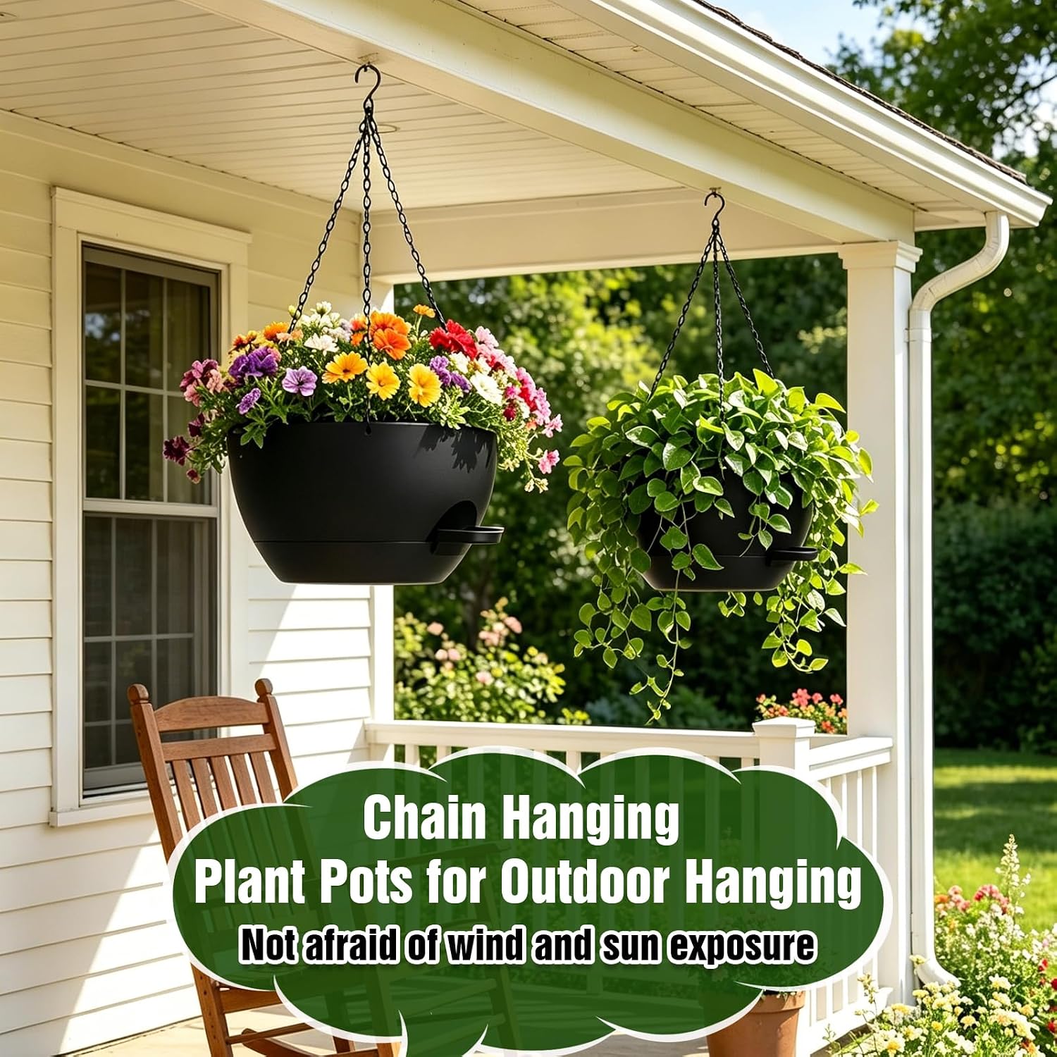 WSMKSZ 33cm Large Self Watering Hanging Baskets, 2 Pack Hanging Planters - Image 6