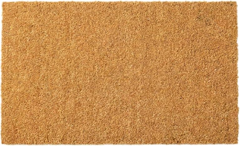 Nicoman Natural Coir Doormat, Cut to Size, 17mm Thick, Indoor and Outdoor Use, Heavy Duty Non Slip, Mud Scraping Entry Mat (60 x 40 cm)