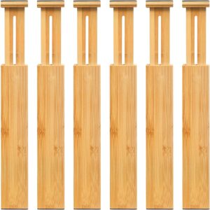 VaeFae Bamboo Drawer Dividers 6-Pac...