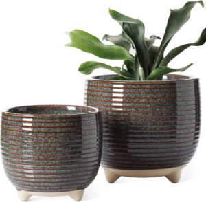LE TAUCI Ceramic Plant Pots, 12 + 1...