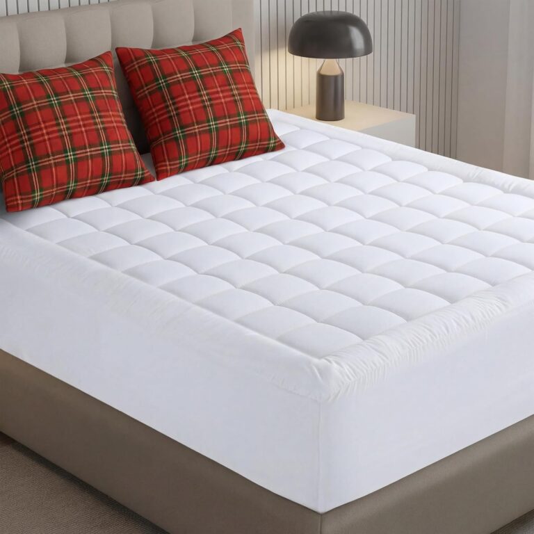 Utopia Bedding Mattress Topper Queen, Quilted Mattress Pad with Elastic Corner Straps, Deep Pocket Fit Up to 16 inches, Microfiber Filled Bed Topper, Soft & Comfortable