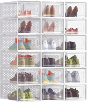 SONGMICS Shoe Boxes, Pack of 18 Sta...