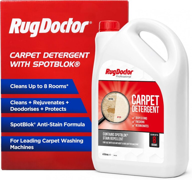 Rug Doctor Carpet Detergent with SpotBlok, 4 Litre | 4-1 Carpet Cleaner Solution - Cleans, Rejuvenates, Deodorises and Protects - Compatible with all leading Carpet Cleaner Machines