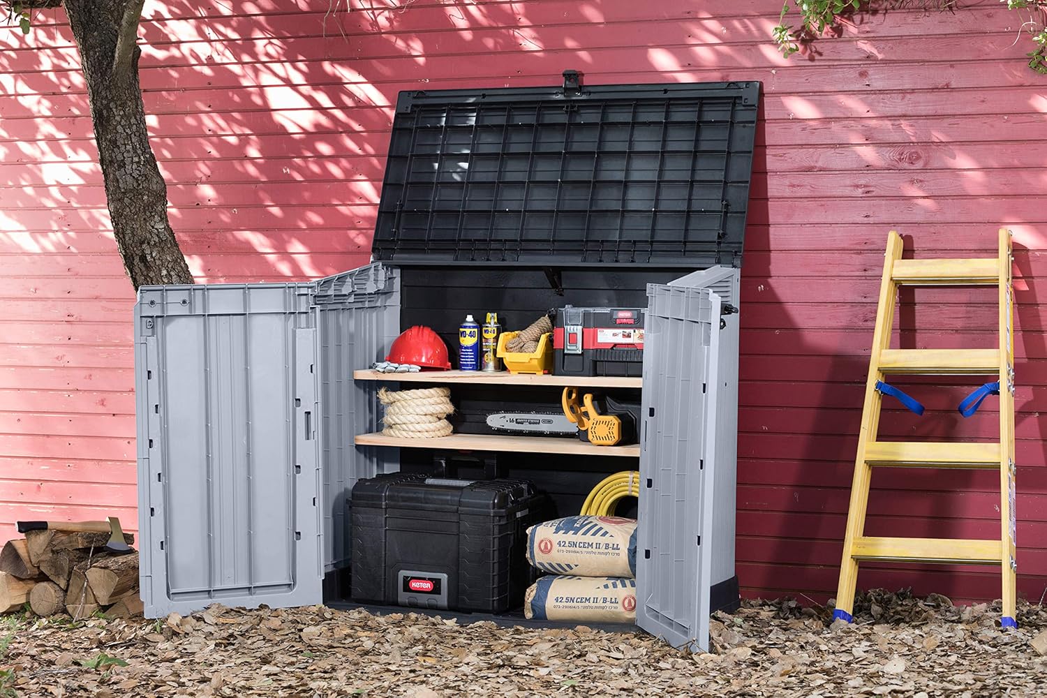 Keter Store It Out Nova Outdoor Garden Furniture Storage Shed Light Grey with Dark Grey Lid | Fade Free | All Weather Resistant | Safe and Secure | Zero Maintenance | 5 year Warranty - Image 4