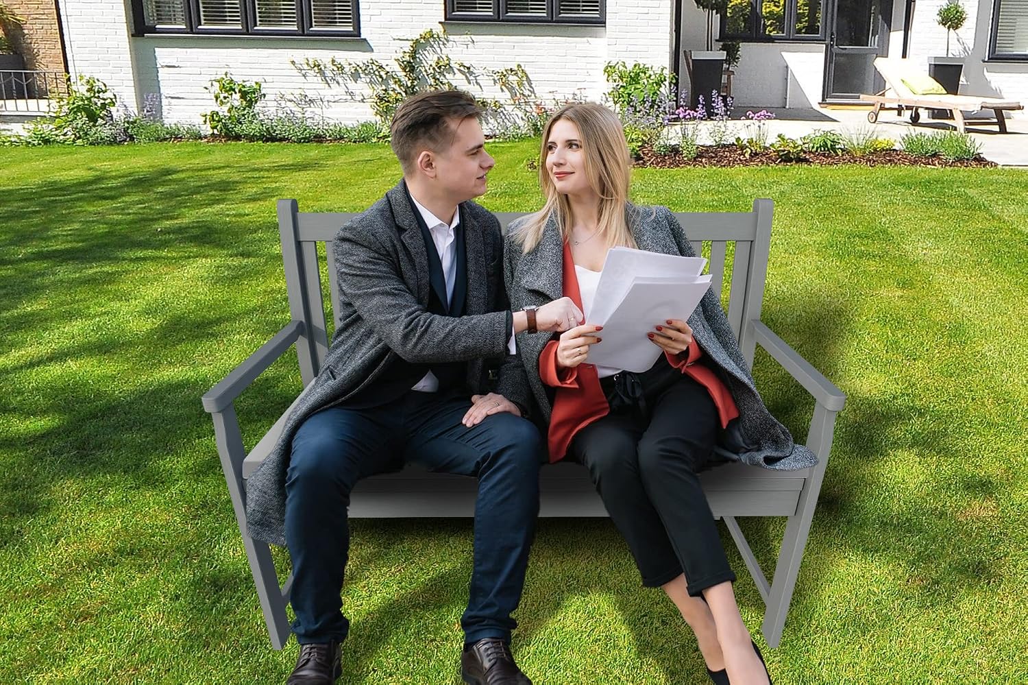 100% Waterproof Garden Bench Cushion 2/3/4 Seater Outdoor Long Bench Seat Pad for Lawn & Garden, Patio, Office, Coffee Shop with Removable Cover (2 Seater 108cm x 45cm x 5cm, Grey) - Image 7