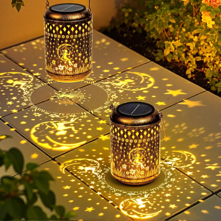 GIGALUMI Solar Lanterns Outdoor, Fairy Hanging Solar Garden Lights