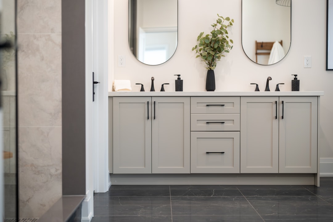 A beautifully designed bathroom with elegant fixtures, soft lighting, and plush towels, evoking a luxury hotel ambiance.