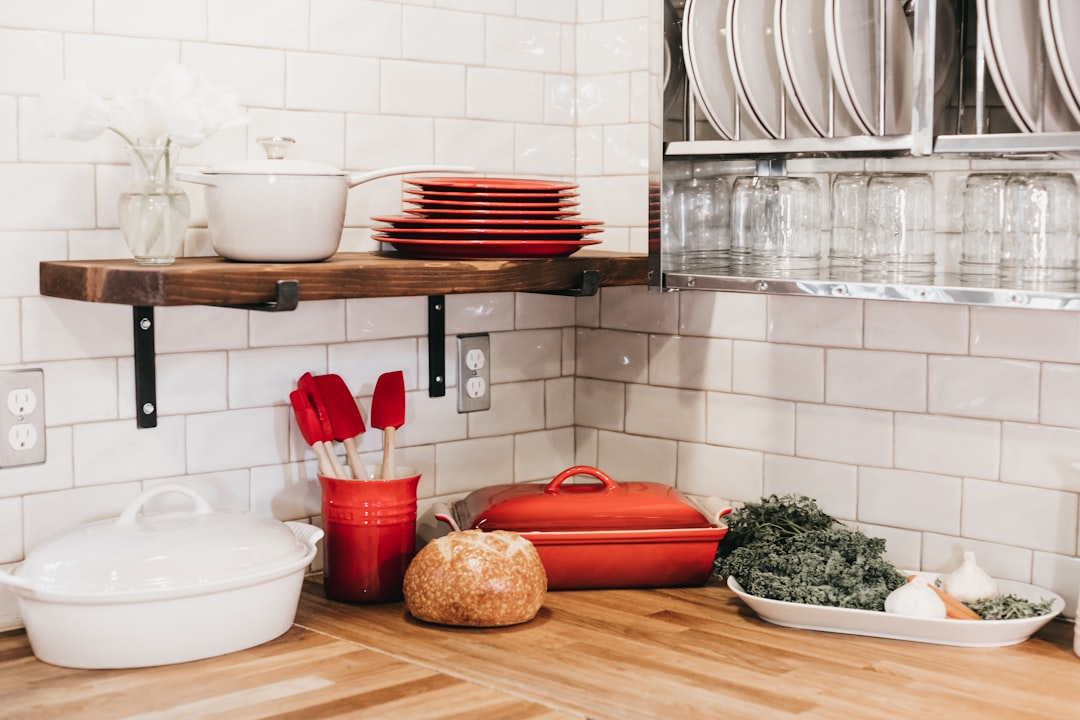 A well-organized small kitchen with clever storage solutions and tidy countertops.
