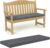 100% Waterproof Garden Bench Cushion 2/3/4 Seater Outdoor Long Bench Seat Pad for Lawn & Garden, Patio, Office, Coffee Shop with Removable Cover (3 Seater 142cm x 52cm x 6cm thick, Dark Grey)