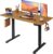 DEVAISE Electric Standing Desk Height Adjustable 120×60 cm, Sit Stand Desk with Memory Smart Pannel, Splice Board, Quiet Operation, Sturdy Metal Frame for Home Office, Brown