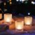 Bubbles Tealight Holders Glass Set of 12, Clear Tea Light Candle Holders