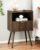 JERX Modern Bedside Table with Storage Drawer and Open Wood Shelf Nightstand for Living Room, Bedroom and Small Spaces, Accent Side Table with Solid Wood Legs, Easy Assembly Walnut Brown