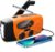 SOLARBABY Wind Up Solar Radio, Emergency Hand Crank Self Powered AM/FM Survival Solar Weather Radio with LED Flashlight,SOS Alarm,2000mAh Emergency Power Bank for Smart Phone (M-Orange)