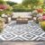 Outdoor Rug for Patios Waterproof, Reversible Large Garden Rug