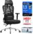 SONGMICS Ergonomic Office Chair, Height Adjustable Desk Chair, Gaming Chair with Adjustable Lumbar Support, Headrest, Armrests, Reclining Backrest, Loads 150 kg, Ink Black OBN067BH02