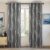 Deconovo Grey Curtains 46 x 54 Inch Foil Printed Wave Line Room Darkening Curtains Thermal Insulated Energy Saving Super Soft Eyelet Blackout Curtains for Bedroom Light Grey 2 Panels