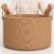 Organihaus Extra Large Rope Toy Basket for Kids Storage, 67L Woven Rope Laundry Bin for Blankets, Dog toys, Clothes – Bedroom, Bathroom and Living Room Hamper, 50x30cm, Honey