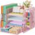 Marbrasse Mesh Desk Organiser,4-Tier Desk File Holder and Drawer,Multifunctional Desktop Paper Letter Tray with Pen Holder,Desktop Storage Organiser for Office Home and School (Pink)